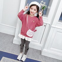 Childrens Korean version 2021 new suit foreign style childrens clothing autumn childrens clothes girls Net red autumn two-piece set