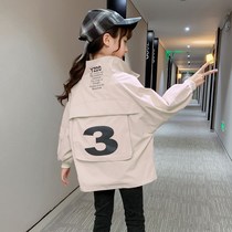 Girl autumn coat 2021 new 7-year-old girl in the big Children Spring and Autumn fashionable Foreign School students windbreaker children 8