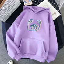 Plus velvet padded sweater autumn and winter childrens clothing hooded top child Korean loose coat foreign girl clothes