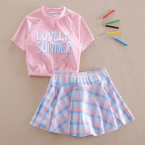 Girl skirt Net red swimsuit 2021 children split swimsuit girl 13 middle Big Boy boxer swimsuit 15 years old