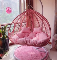 Double hanging basket rattan chair Indoor balcony hanging chair Household outdoor swing cradle chair Lazy birds nest hammock rocking chair