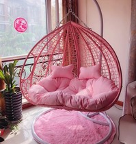 Double hanging basket rattan chair indoor balcony hanging chair home outdoor swing cradle chair Lazy Birds Nest hammock rocking chair
