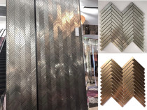 Long strip mosaic stainless steel herringbone metal mosaic TV background bar KTV club Project