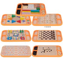 Multifunctional board all-in-one game chess 25 in 1 Checkers chess flying chess childrens beneficial intelligence toys wooden