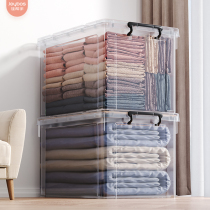 Good helper storage box transparent plastic wardrobe organizing box storage box household box toy basket snack with lid