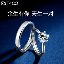 T400 born a couple to ring new sterling silver open ring niche design valentine's day gift to girlfriend