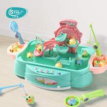 Childrens electric fishing toys baby 1-2 two years old 3 two boys and girls children kitten beneficial intelligence Brain magnetic