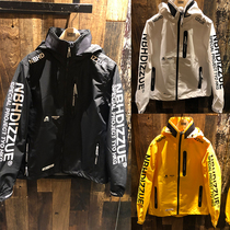  Hong Kong trendy shop IZZUE NHIZ autumn and winter mens handsome back letter printing windbreaker jacket jacket 7129