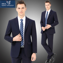 Happy bird suit suit men Middle-aged Business wedding suit dress middle-aged and elderly wool loose father spring and autumn clothes