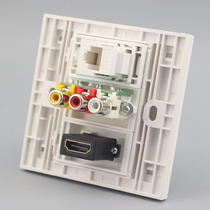 86 type HDMI HD audio and video RJ45 network in-line panel computer network cable AV Lotus audio socket