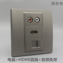 DARK GREY 86 TYPE HDMI COMPUTER AUDIO SOLDER-FREE PANEL FREE OF PLAY NETWORK WITH HIGH-DEFINITION DIGITAL TV RED WHITE SOCKET
