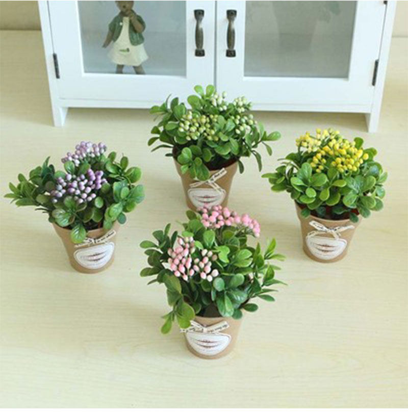 Zakka idyllic fresh and simple mint grass tabletop small potted bonsai ornaments simulation of flowery green plant decoration