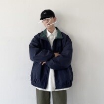 Lonely Planet Spring Wear New Stand-Up Collar Loose Contrast Cargo Fashion Men Jacket Japanese Retro Spring and Autumn Jacket
