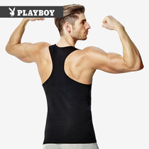 Playboy Mens Vest Cotton Youth Breathable Summer base shirt Fitness Tight Sports Slim Type I
