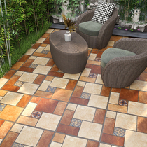 Outdoor balcony courtyard floor tile roof garden terrace living room dining room non-slip American antique tile 600X600