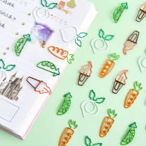 Korea ins girl heart carrot shape paper clip Paper clip Metal note clip Bookmark clip