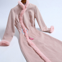 Qi Wei improved winter cheongsam women 2021 new young girl Little thick long dress
