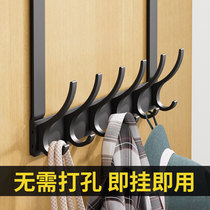 Door rear adhesive hook hanger bedroom door non-perforated door back storage clothes hanger coat hook