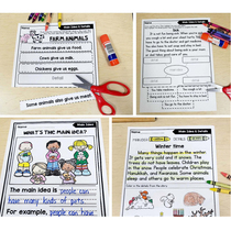 Early childhood and primary school students read comprehension English writing sentences story sorting article center idea manual coloring book