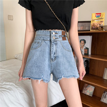 Denim shorts womens summer high waist A word wide leg pants 2021 new fashion thin Korean edition loose wear ins trend