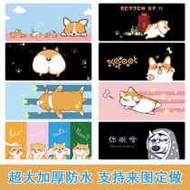 Dogs can love cute dog Keji Xiaochai Dog girls cartoon oversized keyboard mouse table pad office Lock