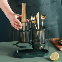 Nordic style light luxury chopstick tube drain chopstick cage Household kitchen fork spoon tableware Chopstick bucket shelf Chopstick holder
