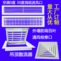 Central air conditioning ABS aluminum alloy ventilation grille Louver heater overhaul cover exhaust air outlet single double layer