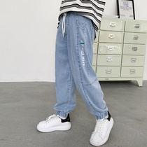 Boy Sky Silk Jeans 2022 New Summer Clothing Thin Children Pants Handsome for Children Casual Anti-mosquito Pants Summer