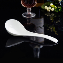 Big soup spoon small spoon long handle spoon Jingdezhen ceramic spoon creative pure white bone porcelain spoon home spoon Big Horse