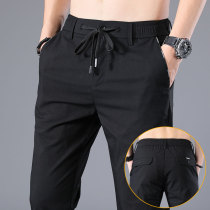 Mens casual trousers summer thin straight loose work Autumn wear Joker mens business non-iron black pants mens
