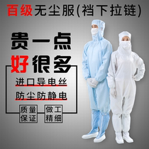 100-level dust-free clothing one-piece crotch zipper frog anti-static thousand-level dust-proof clean clothing mens large size work clothes