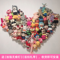 Plush toy hanger love doll wall fixed storage rack wire grid trembling sound Net red shop decorations