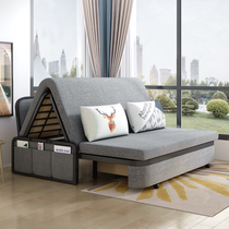 Lunch break folding sheets double office nap retractable multifunctional dual-use home sofa recliner bed net red