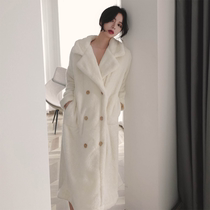 ZaSaFran ~ pajamas female spring and autumn plus velvet thickened coral fleece flannel can be worn outside gown women autumn and winter Long