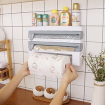 Kitchen tissue holder roll paper holder non-perforated creative refrigerator side rack cling film storage shelf kitchen paper holder