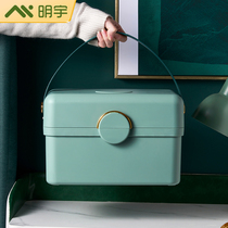 Medicine box Household home-packed medicine storage box Portable large capacity with handle out of the emergency small medical box