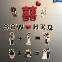Refrigerator stickers decoration wedding photos custom creative net red wedding room layout acrylic magnets