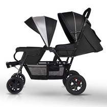 Send a gift) Twin baby stroller light folding double sitting on the cart the second child trolley can sit and lie down