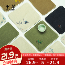 Hand-painted tea towel cloth absorbent high-grade thickened cotton linen tea towel tea table special small towel tea cloth