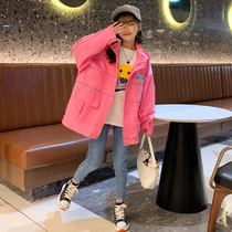 Thin coat womens early autumn 2021 foreign style Korean version of the child fashion loose childrens coat autumn personality tide