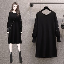 Pregnant women autumn dress spring autumn 2021 New loose size Belly Belly fashion knitted sweater skirt children