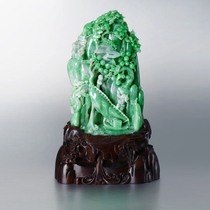 Natural Burmese Jade A goods landscape cabbage Ruyi carving opening gift ornaments processing to send leaders to the elders