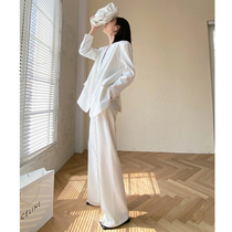 Zhijiu high-grade fried street white suit suit women Spring and Autumn leisure new fashion temperament suit two-piece suit