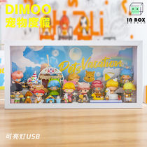 Gu Yu | Bubble Mart hand-made blind box model scene miniature set of scene lighting light storage and dustproof display frame