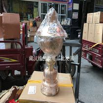 Tibetan Buddhist Buddha butter lamp Nepal handmade carved red copper butter lamp with lid