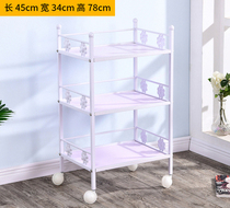 Beauty salon trolley double flower cart wrought iron storage rack salon tattoo cupping cart