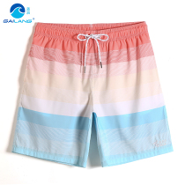  Gailang summer striped gradient mens beach pants Water loose quick-drying paradise mens shorts boxer swimming trunks