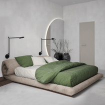 Modern luxury cloth bed double Italian net red master bedroom 18 meters atmosphere simple tatami Japanese floor bed