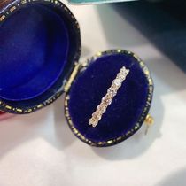 Wu Shengsheng 18K gold diamond ring eight diamond row drill 60 points diamond ring with ring guard ring marriage marriage marriage ring