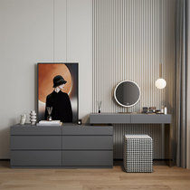 Dresser Simple light luxury bedroom storage cabinet one-piece combination Multi-functional net red ins wind retractable makeup table